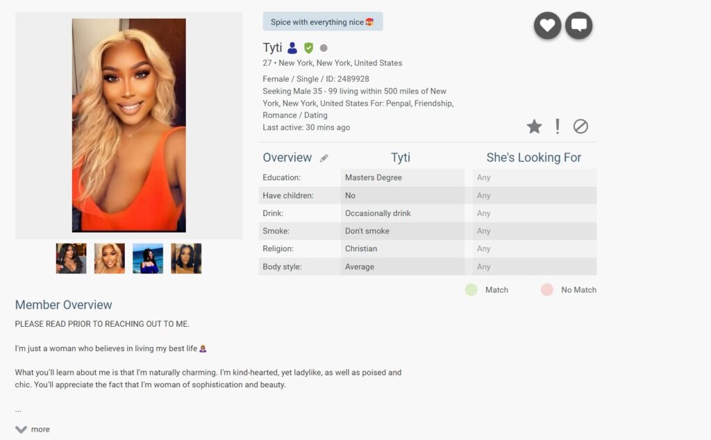 BBWCupid women accounts