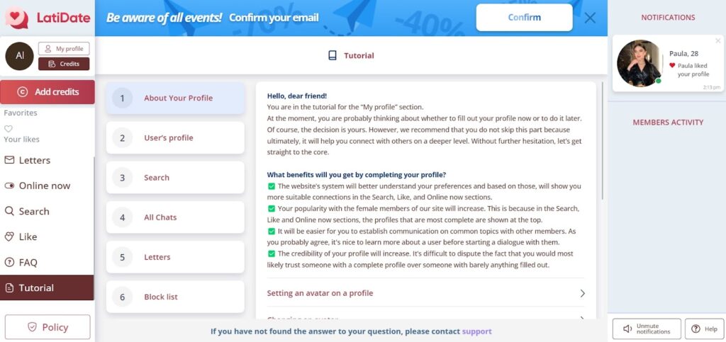 latidate-profile-creation