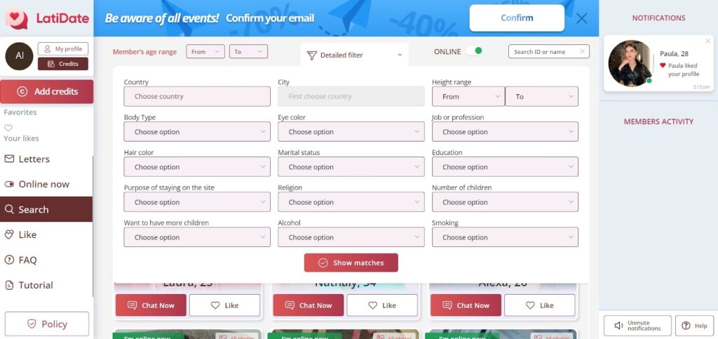 latidate-search-filters