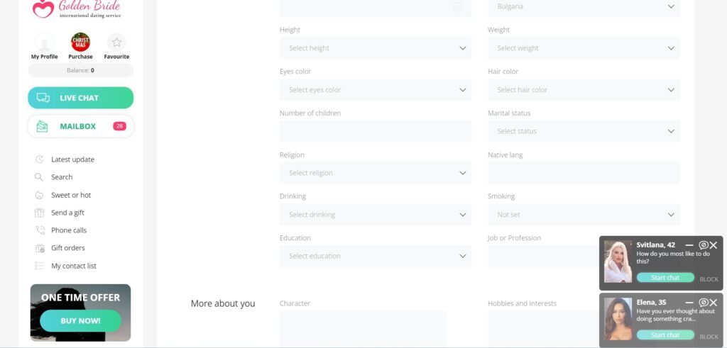 goldenbride-user-profile