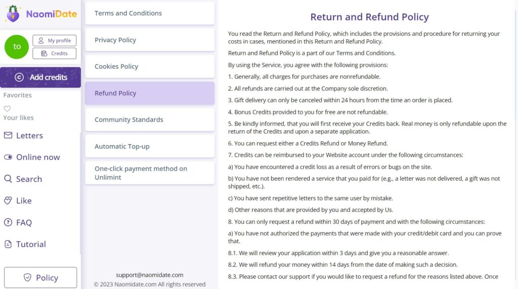 naomidate-refund-policy